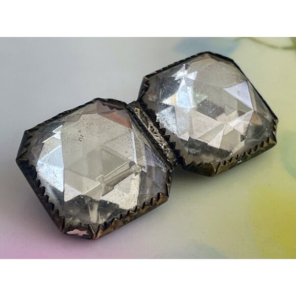 Antique Victorian Brooch pair Glass Bar Pin Pearl Shell - Picture 8 of 12